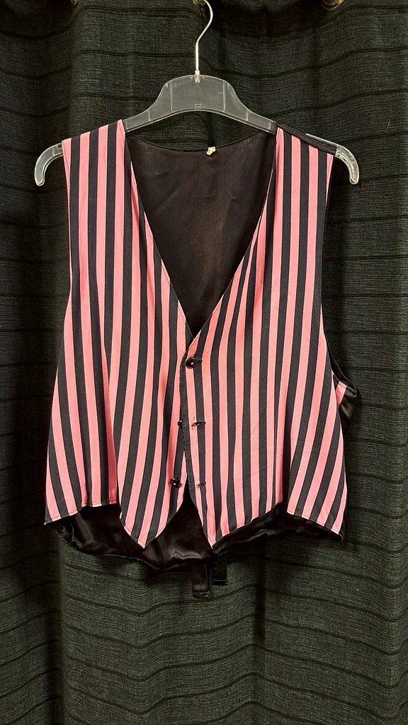 Gilet streep roze en zwart