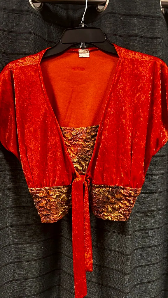 Kort vestje oranje velours