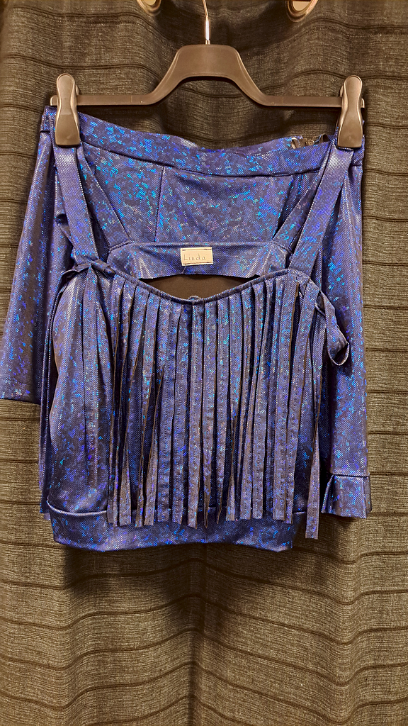Blauwe glitter broek en top