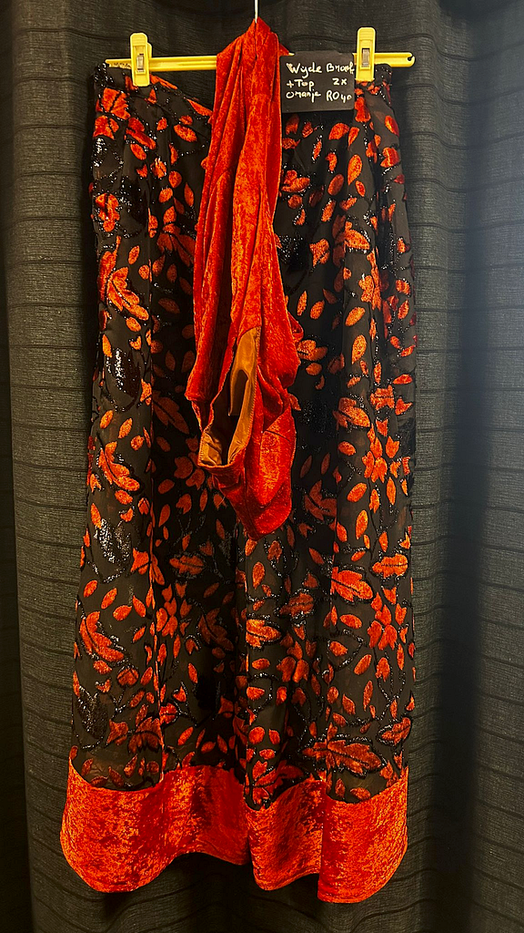 Wijde broek oranje bloem , foto 2 van 2