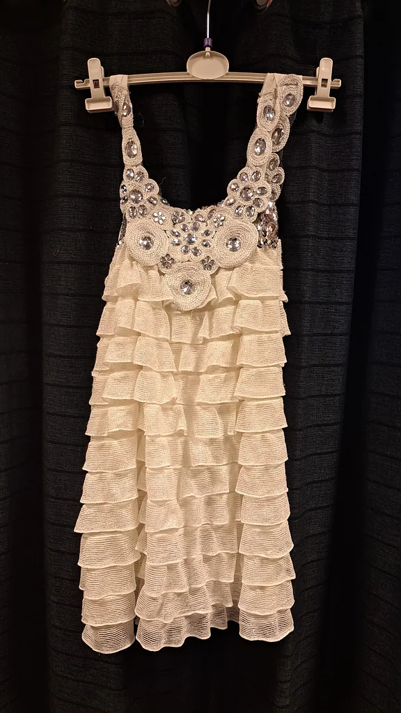 Witte top gerimpeld met glitterss