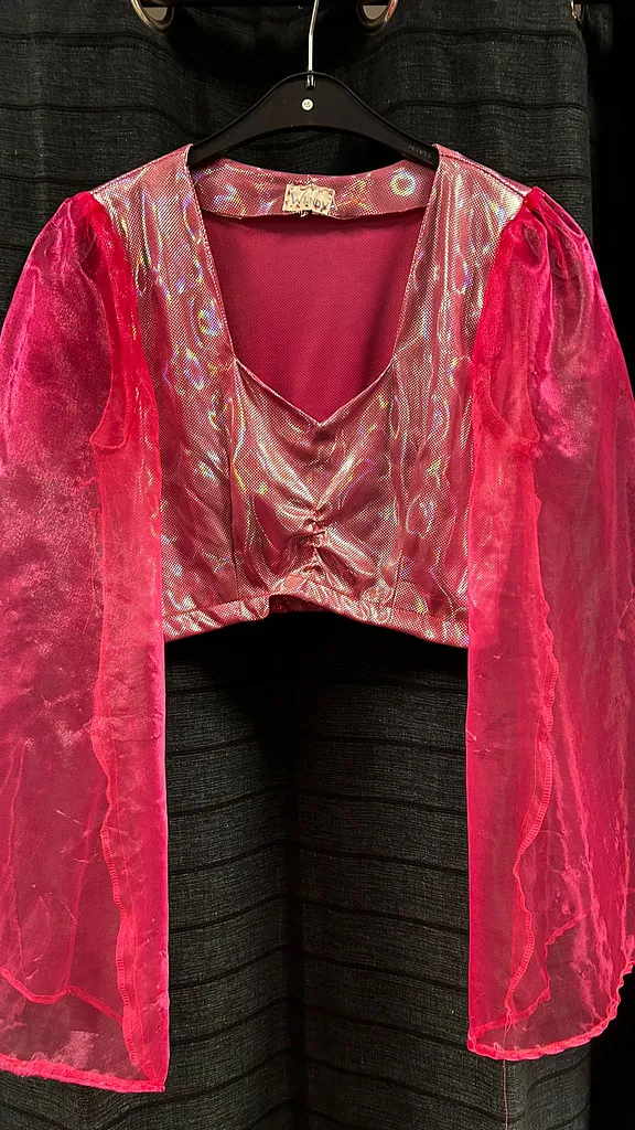 Fuchsia roze glitter broek , foto 2 van 3