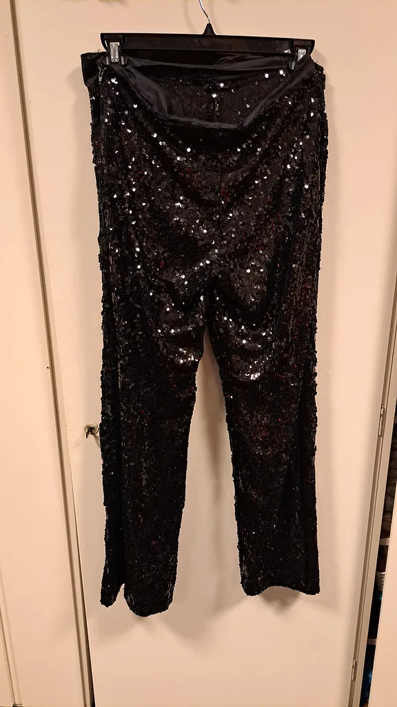 Zwarte pailletten broek