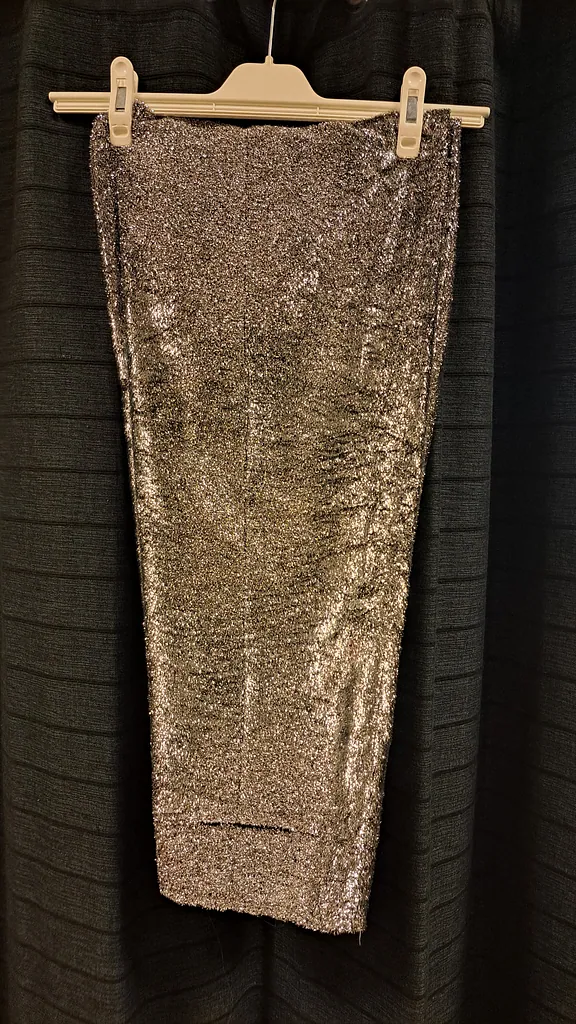 3/4 broek zilver glitter